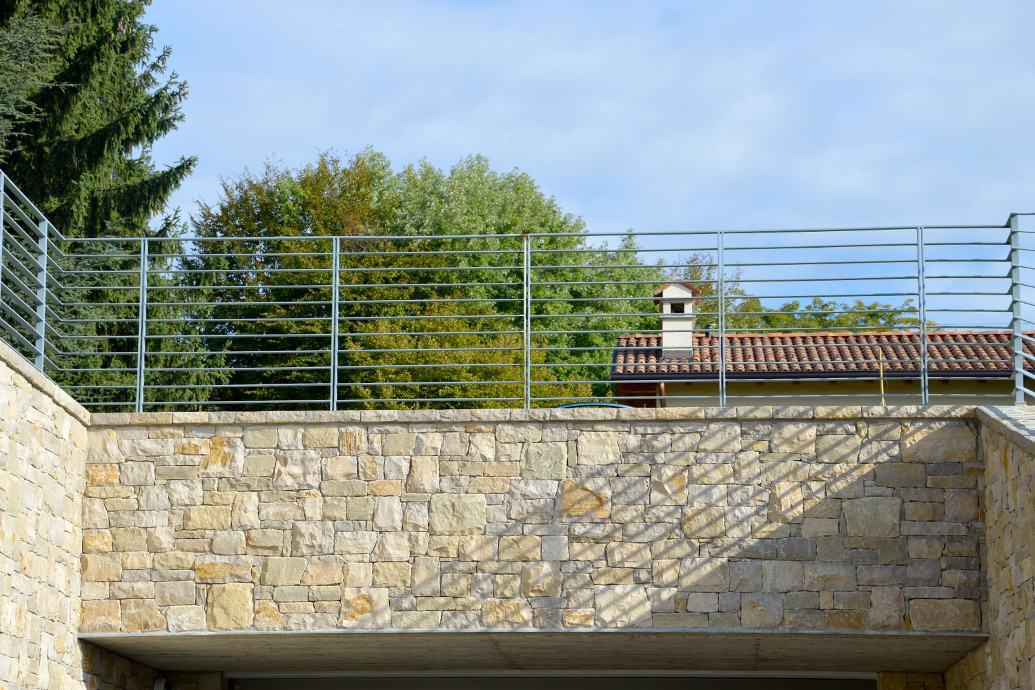 villa Muro contenimento pietra credaro
